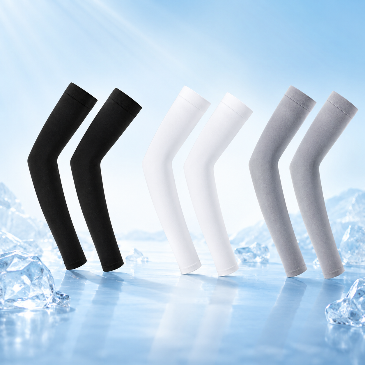 Cooling Arm Sleeves black white grey color options