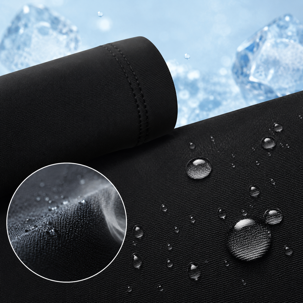 Cooling Arm Sleeves fabric detail with water droplets