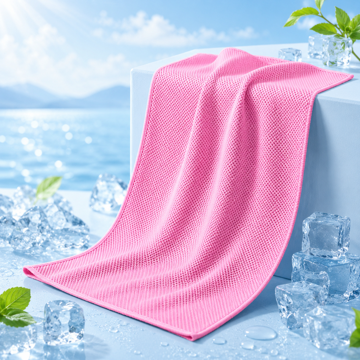 Compact cooling towel for travel and sports